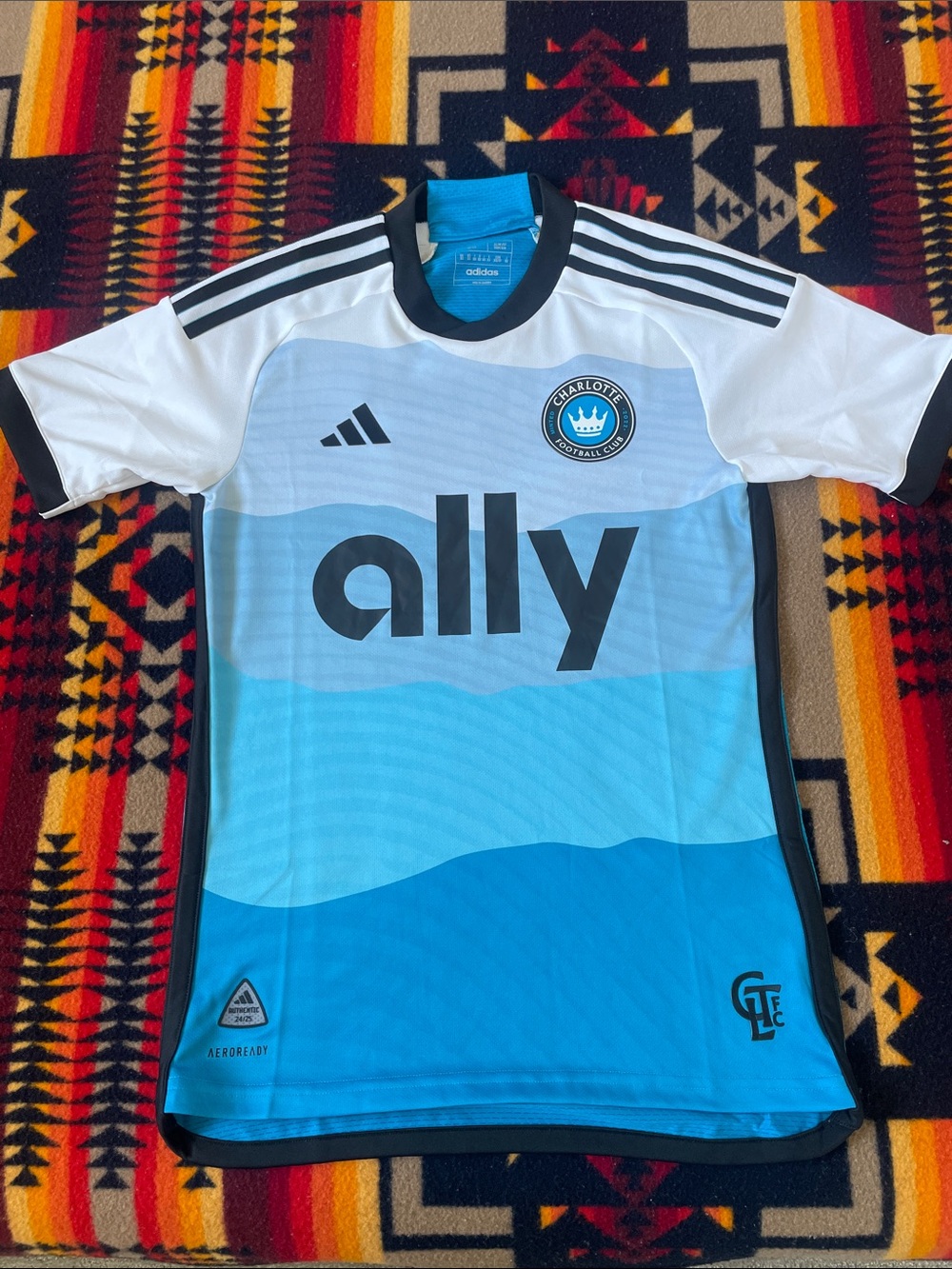 adidas Charlotte FC Light Blue and White Gradient 'ally' Soccer Jersey
